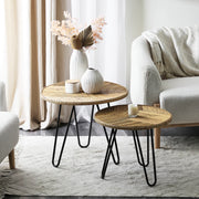 Set of 2 Rattan Side Tables
